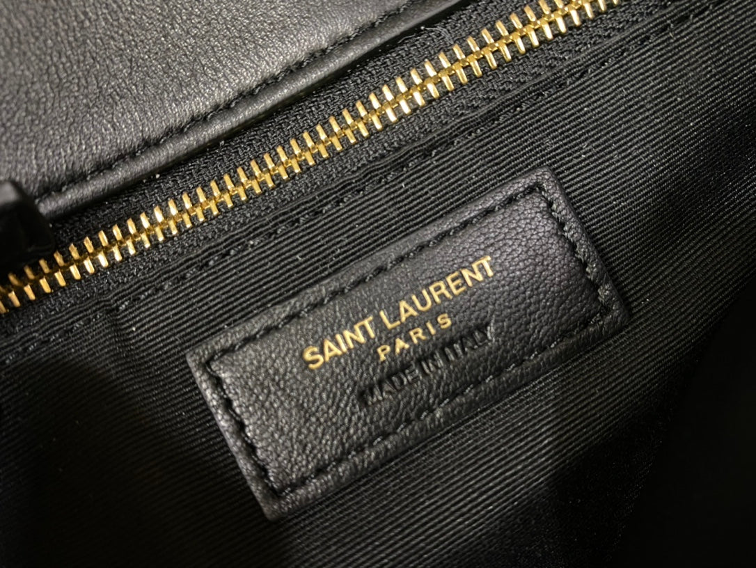 Saint Laurent Loulou Puffer Small Bag in Quilted Lambskin - Black with Gold Hardware