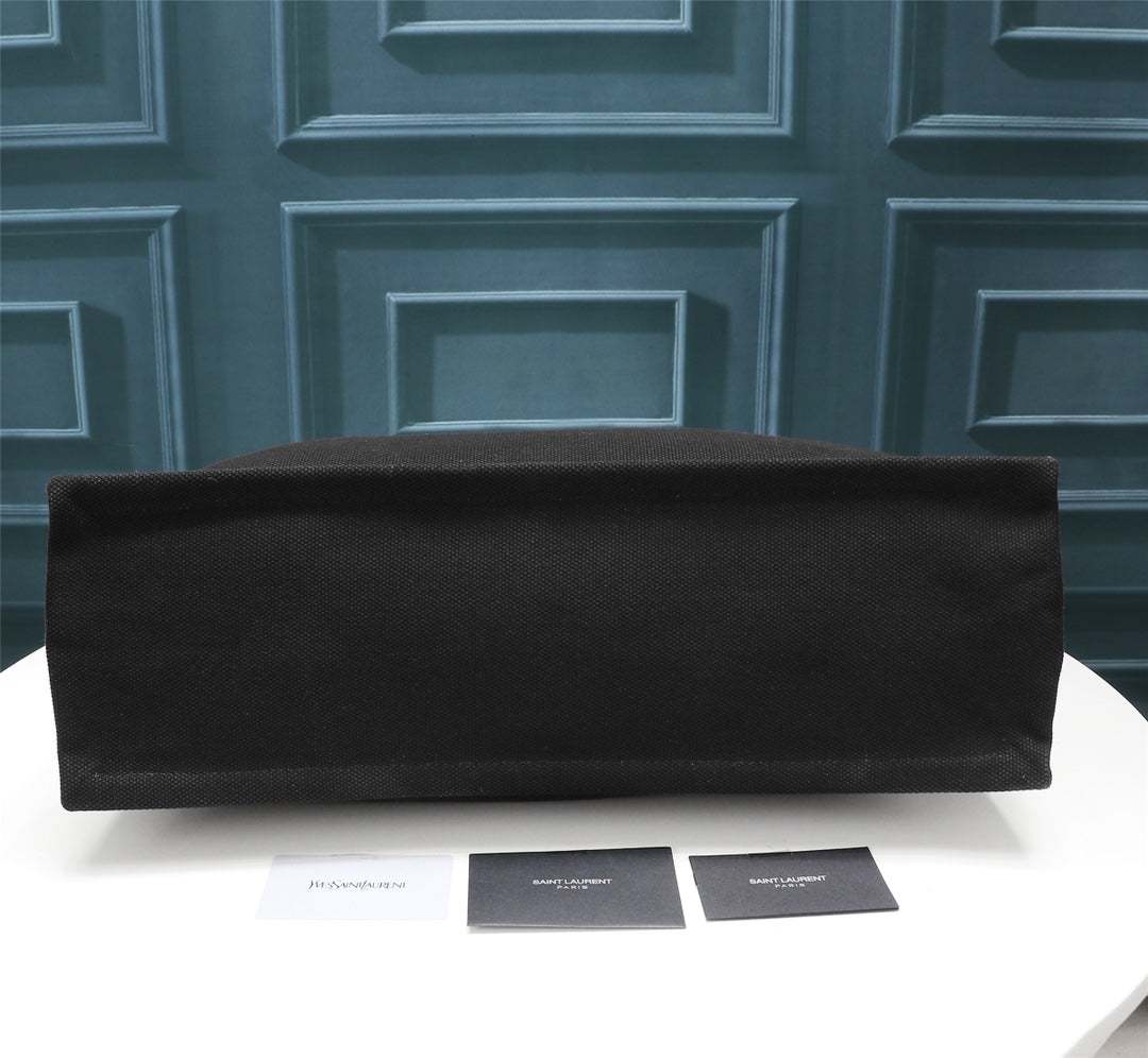 Saint Laurent Rive Gauche Tote Bag in Black Canvas