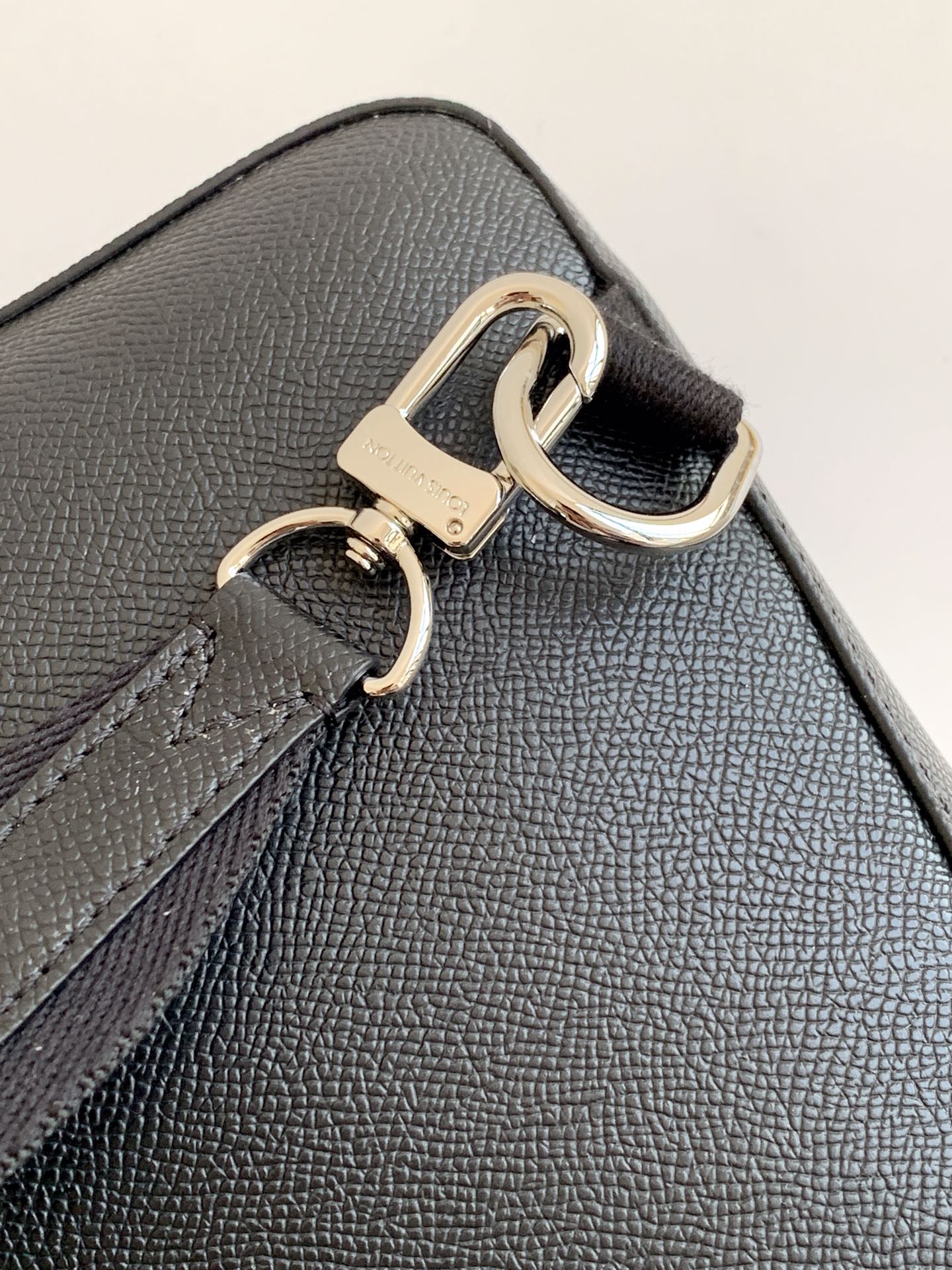 Louis Vuitton Black Textured Leather Sling Crossbody Chest Backpack