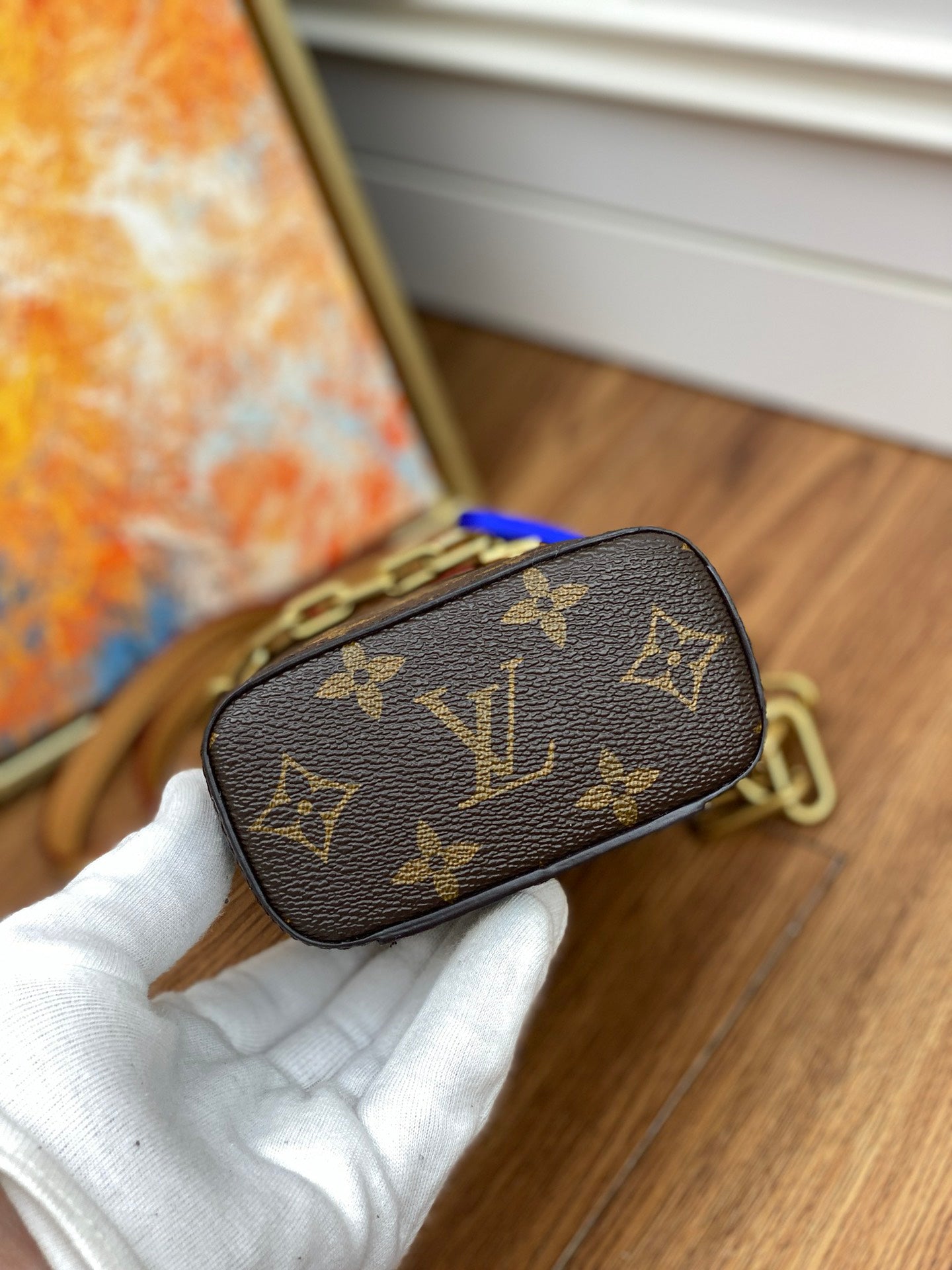 Louis Vuitton Classic Brown Monogram Cylindrical Bucket Bag with Gold Chain