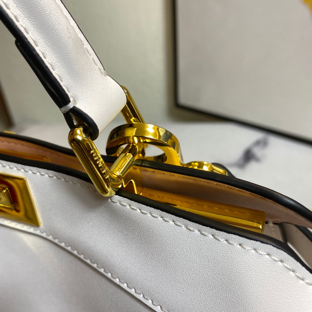 Elegant White Leather Top Handle Handbag with Scarf-Wrapped Handle and Crossbody Strap