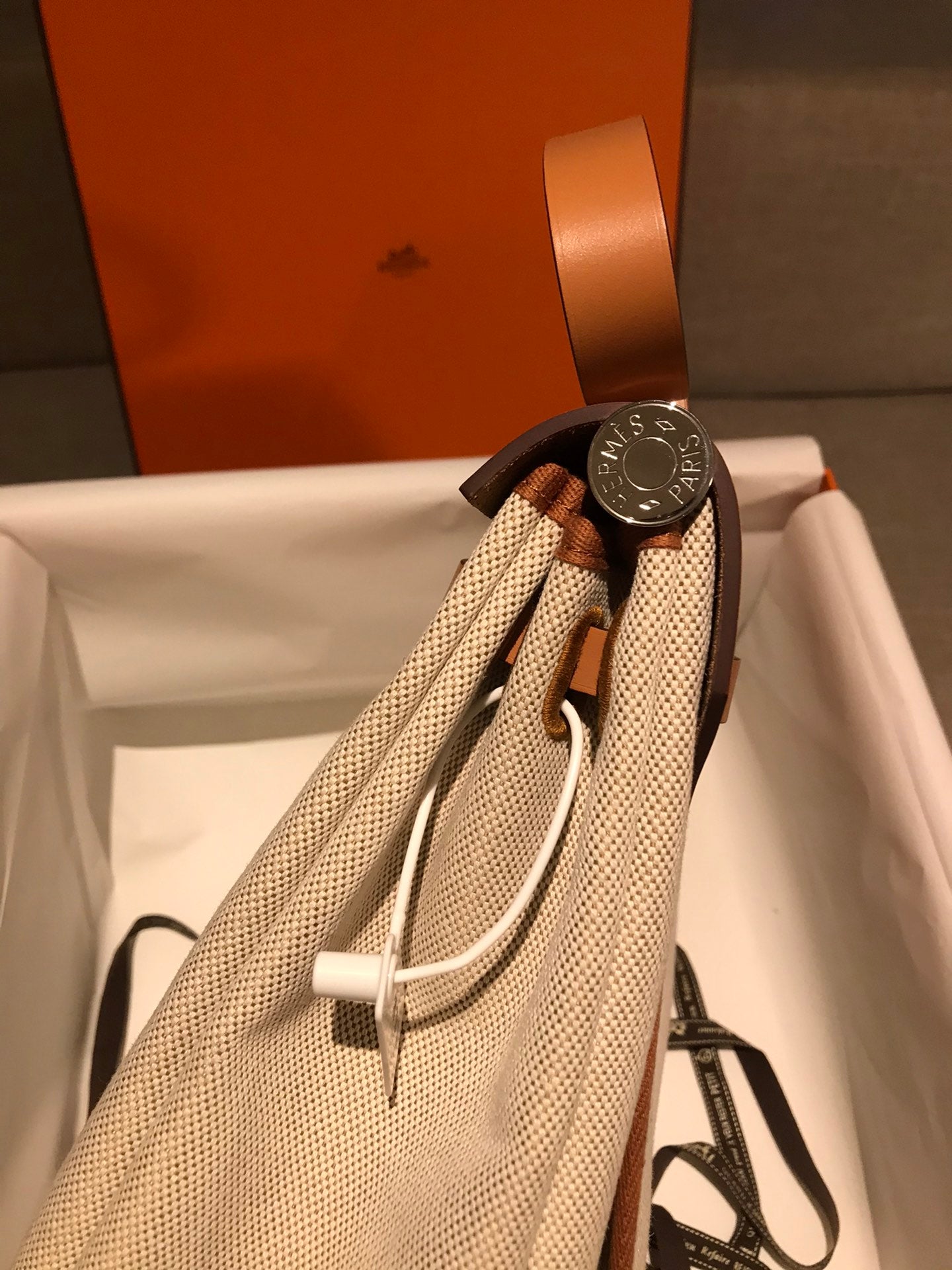 Hermès Herbag Zip Canvas and Leather Handbag - Beige and Tan