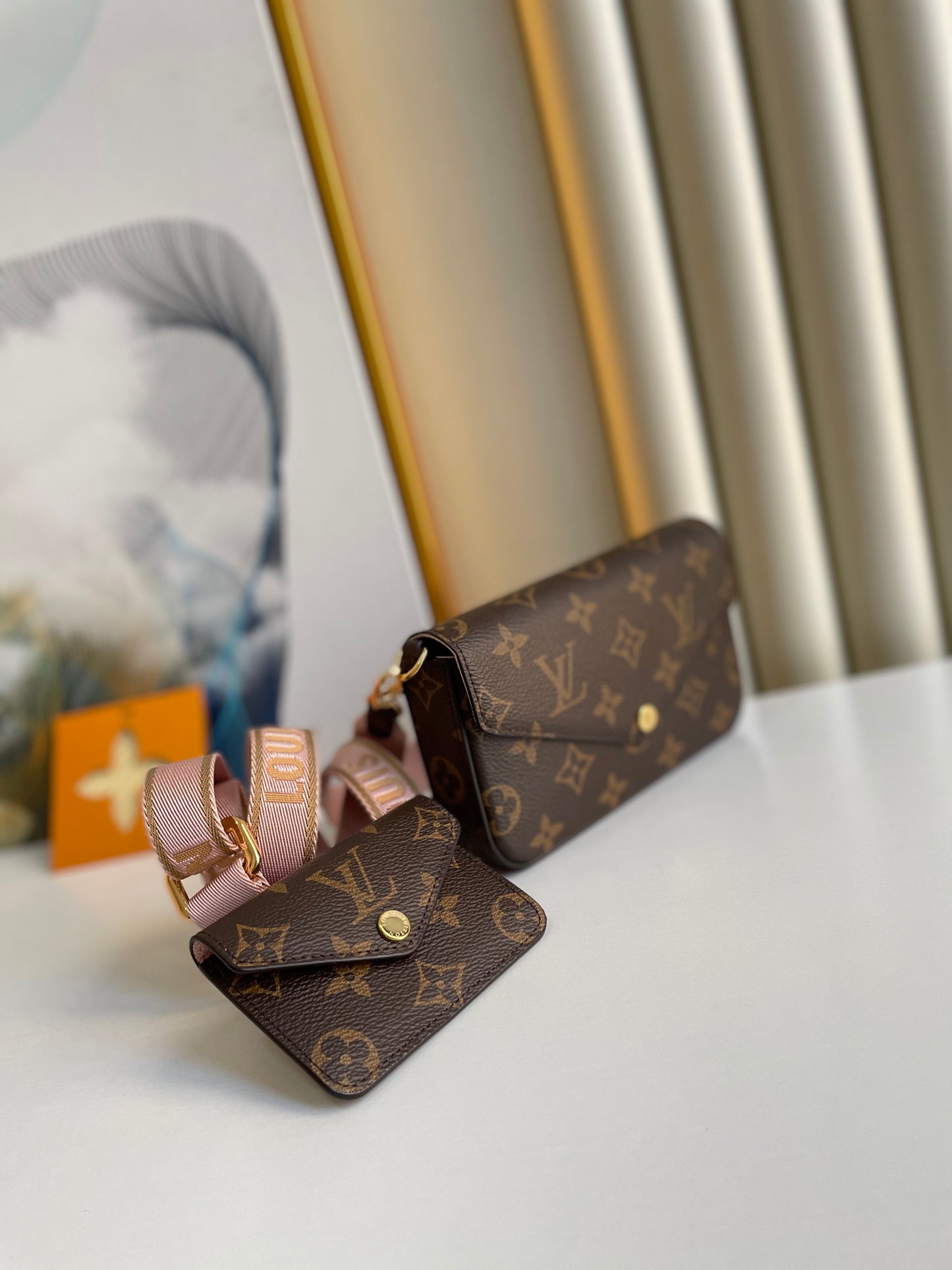 Louis Vuitton Felicie Strap &amp; Go Monogram Canvas Shoulder Bag