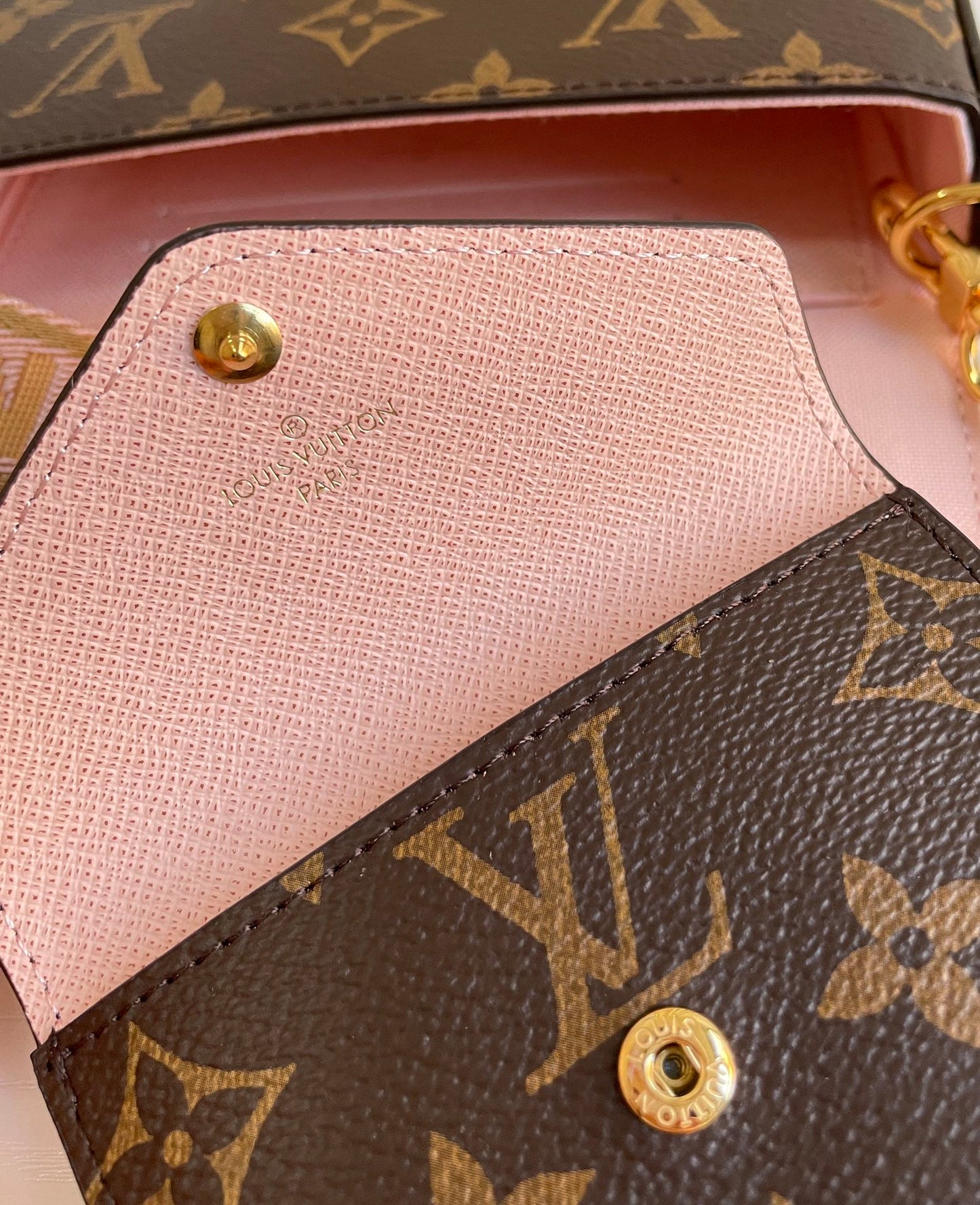 Louis Vuitton Brown Monogram Canvas Envelope Crossbody Bag Set with Coin Pouch