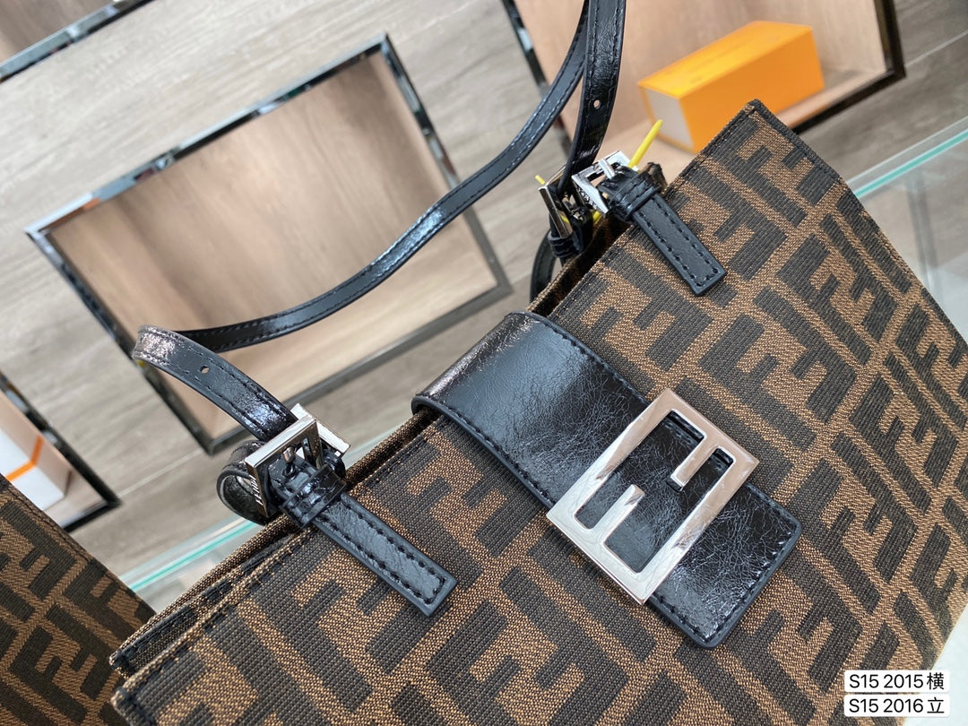 Fendi FF Zucca Canvas Tote Bag - Iconic Brown Monogram Luxury Handbag