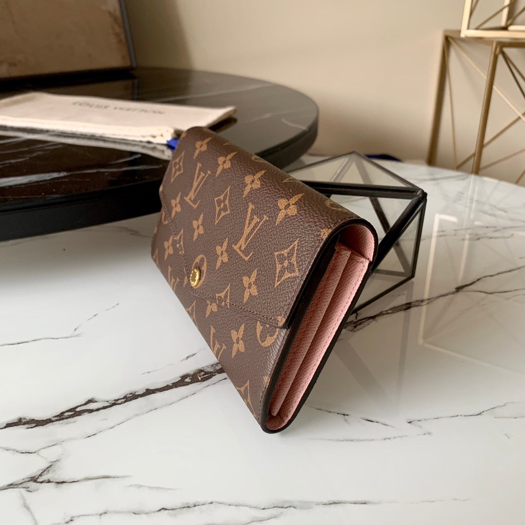 Louis Vuitton Classic Brown Monogram Canvas Long Envelope Wallet for Women