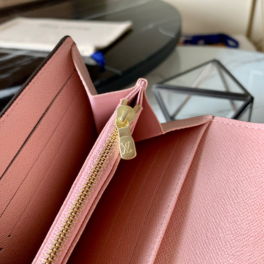Louis Vuitton Classic Brown Monogram Canvas Long Envelope Wallet for Women