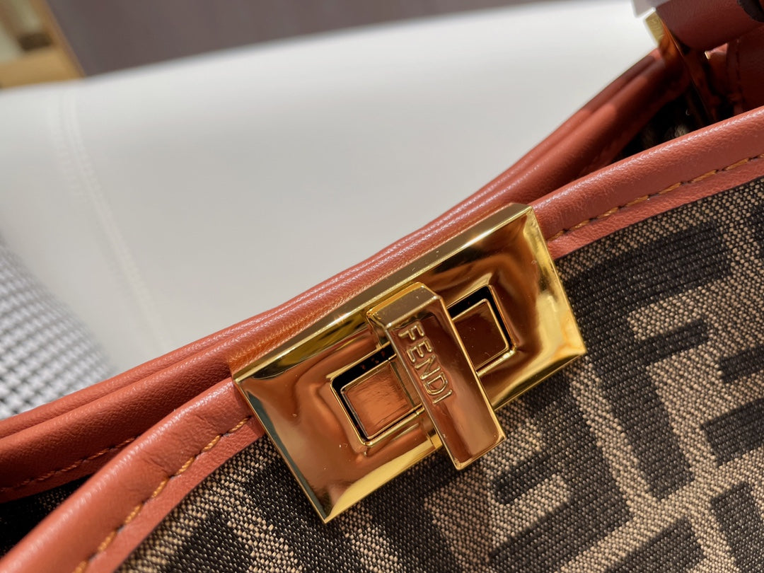 Fendi FF Monogram Canvas Peekaboo ISeeU Medium Bag - Luxury Top Handle Tote