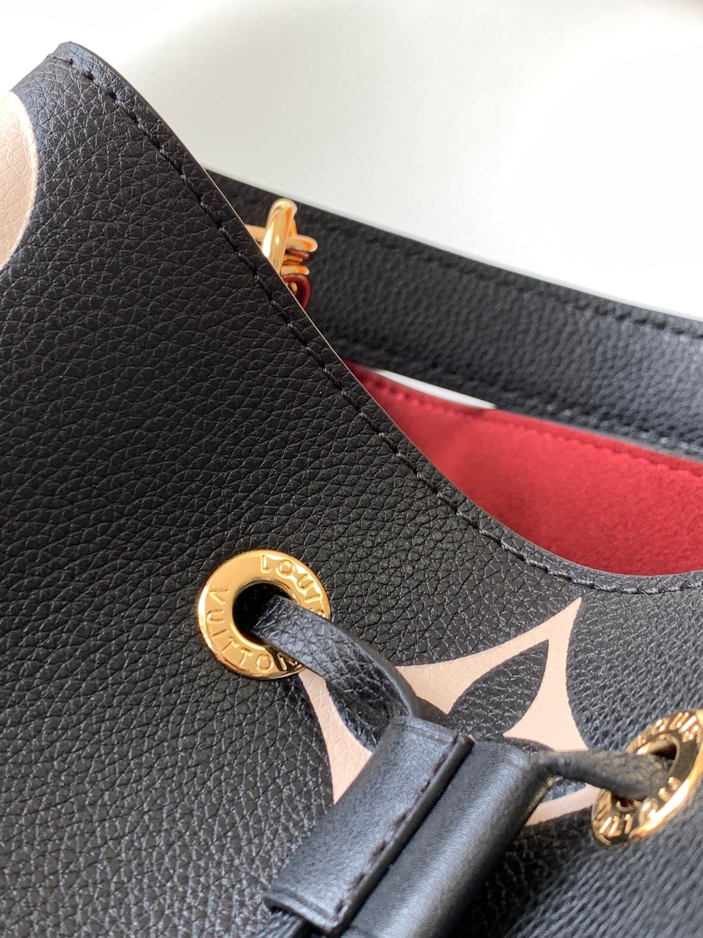 Louis Vuitton Black Monogram Embossed Leather Hobo Handbag with Top Handle