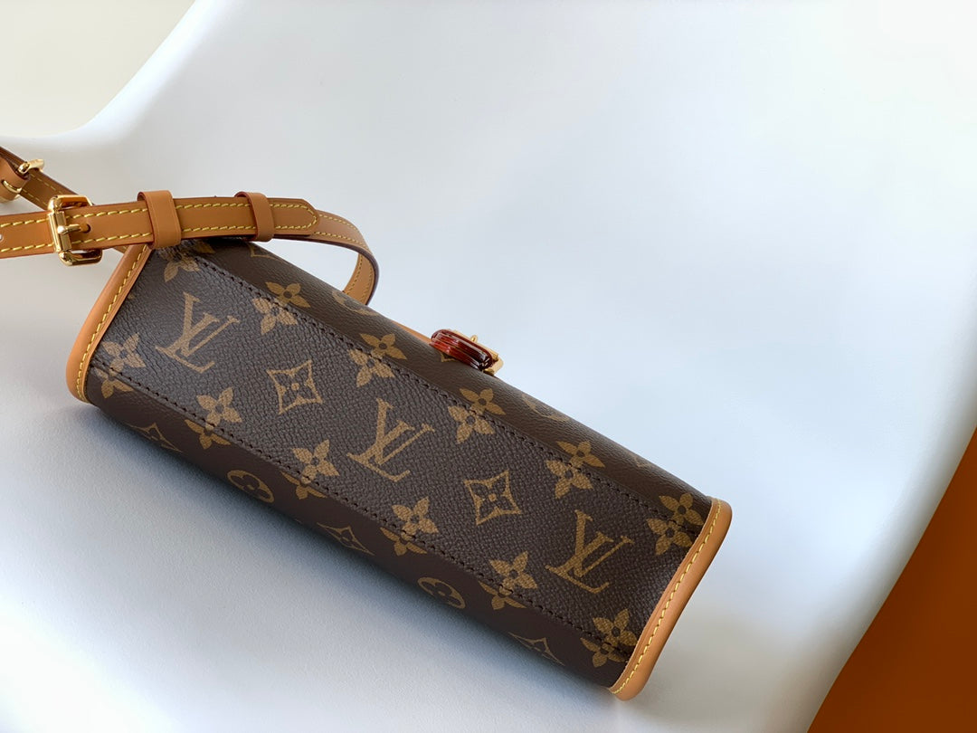 Louis Vuitton Classic Brown Monogram Top Handle Crossbody Satchel Handbag