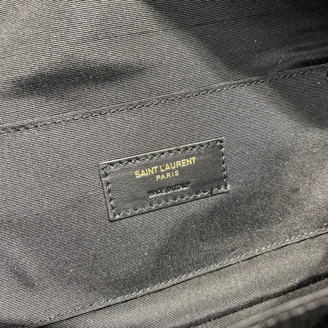 Saint Laurent Cassandre Belt Bag in Black Grained Leather