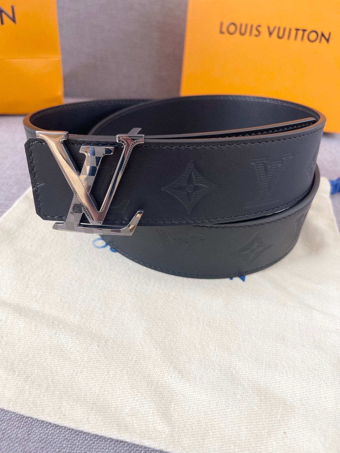 Louis Vuitton LV Initiales 40mm Belt Monogram Eclipse Canvas Black with Silver Buckle