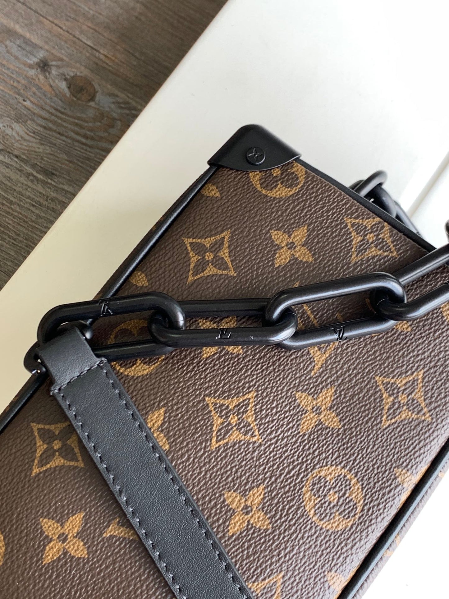 Louis Vuitton Monogram Box Crossbody Bag with Cartoon Character and Chain