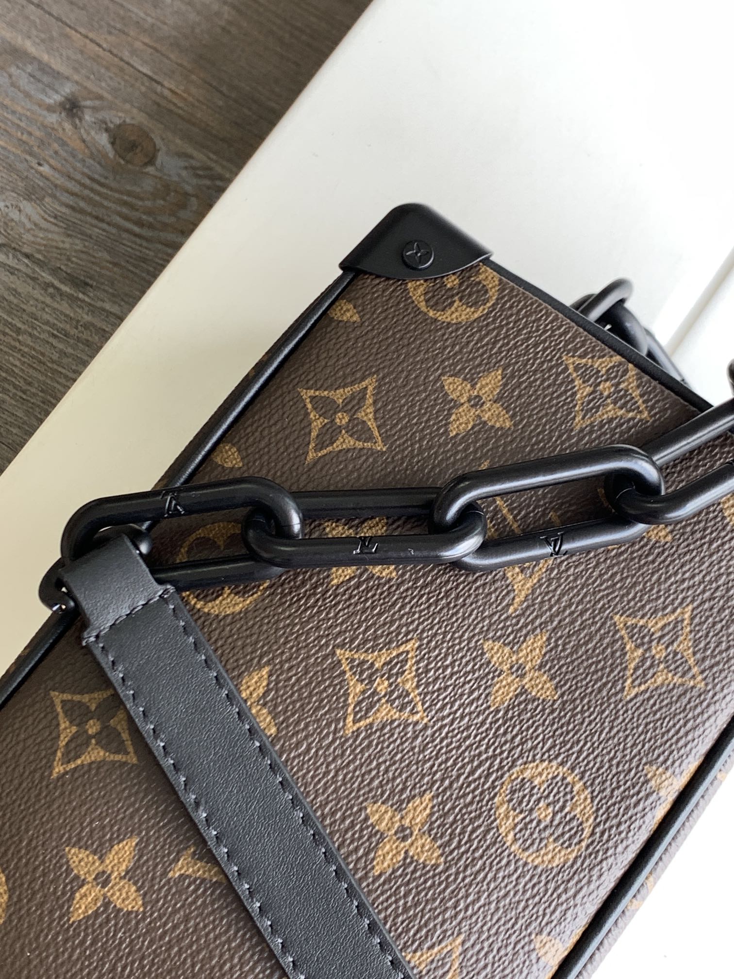Louis Vuitton Monogram Box Crossbody Bag with Cartoon Character and Chain