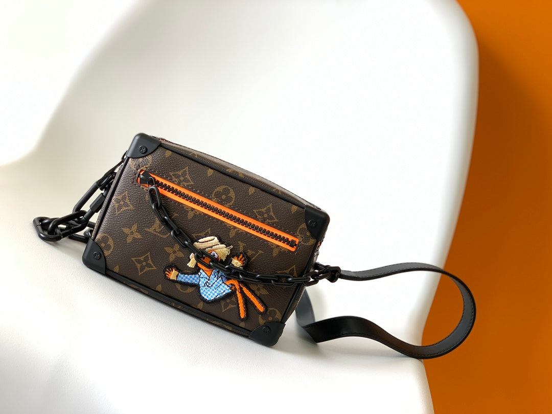 Louis Vuitton Monogram Box Crossbody Bag with Cartoon Character and Chain