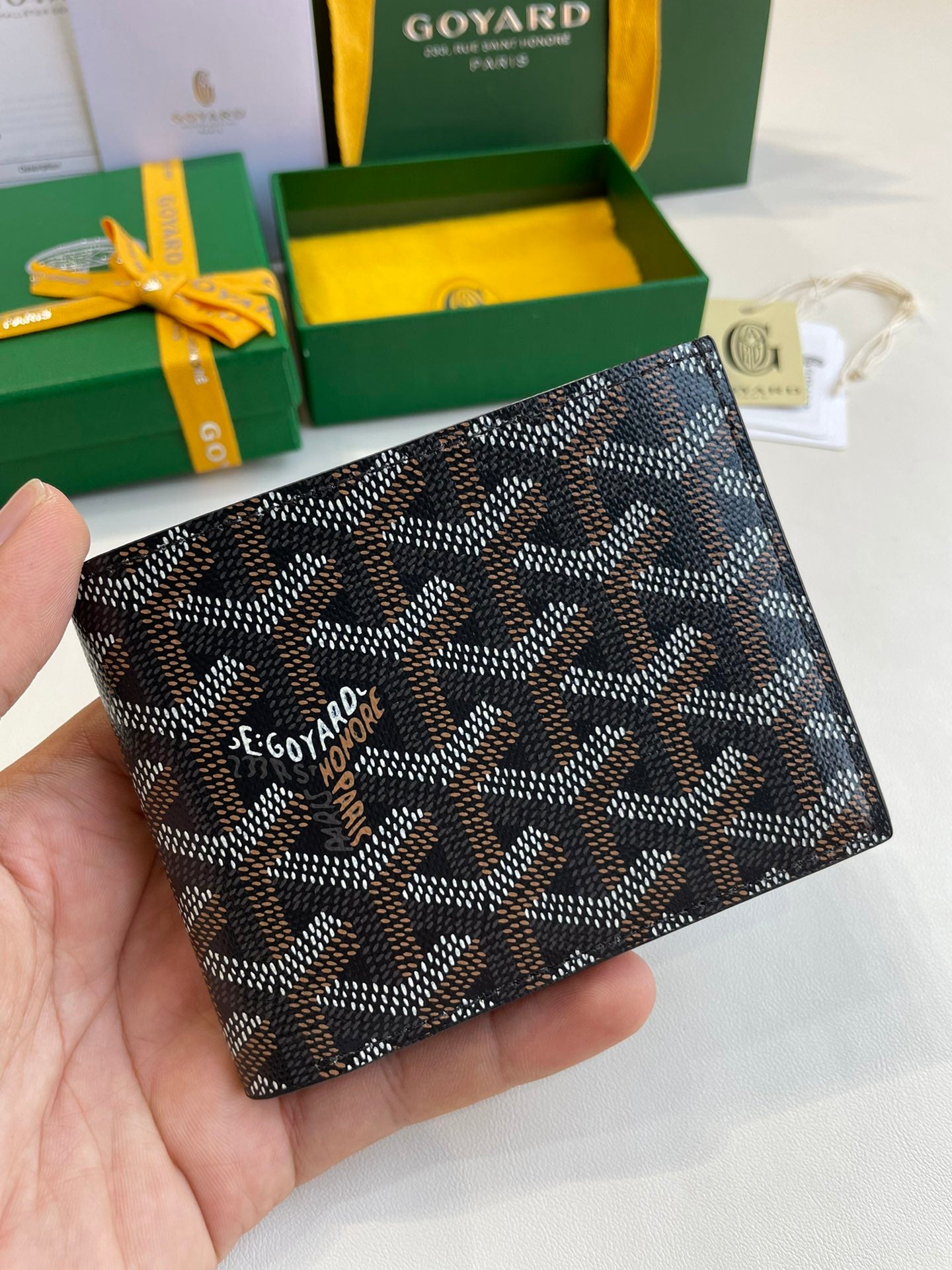 Gogy Classic Chevron Monogram Coated Canvas Men's Bifold Wallet