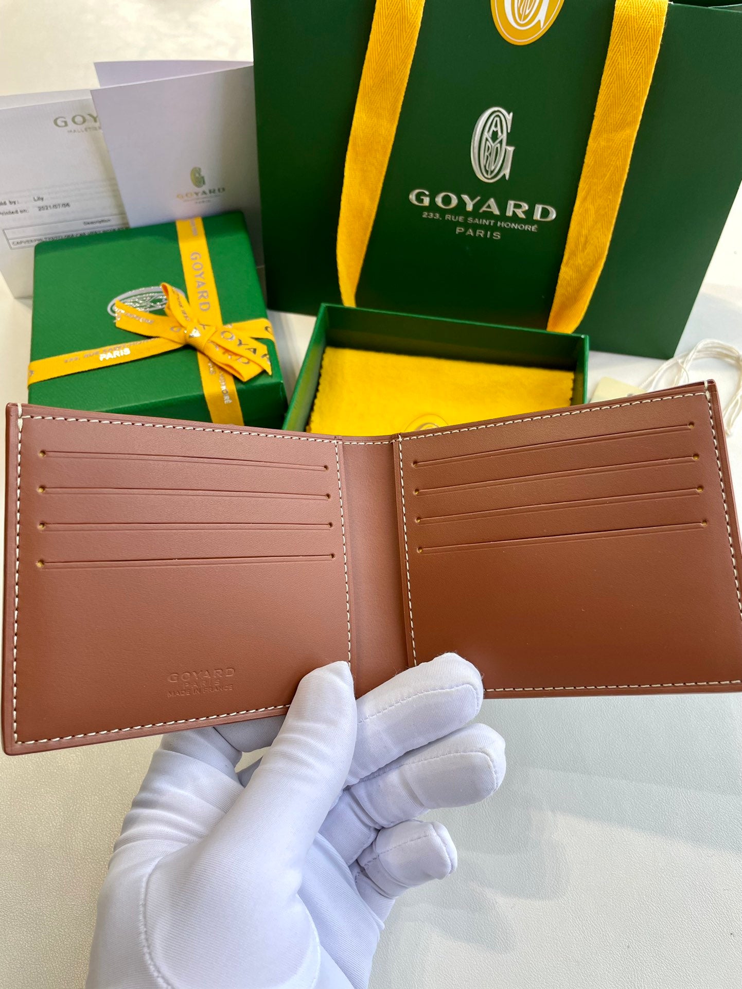 Gogy Luxury Chevron Pattern Bifold Wallet for Men with Gift Box