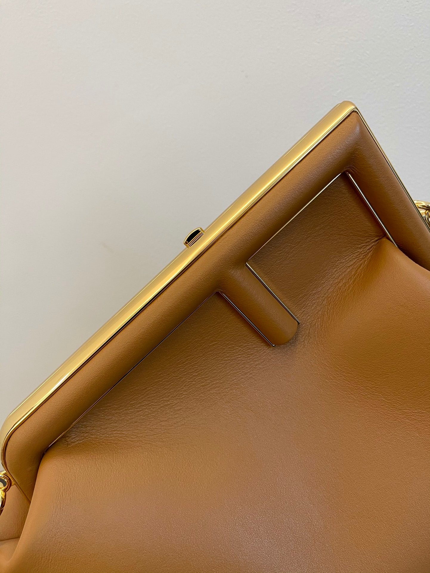 Fendi First Medium Tan Nappa Leather Clutch Bag