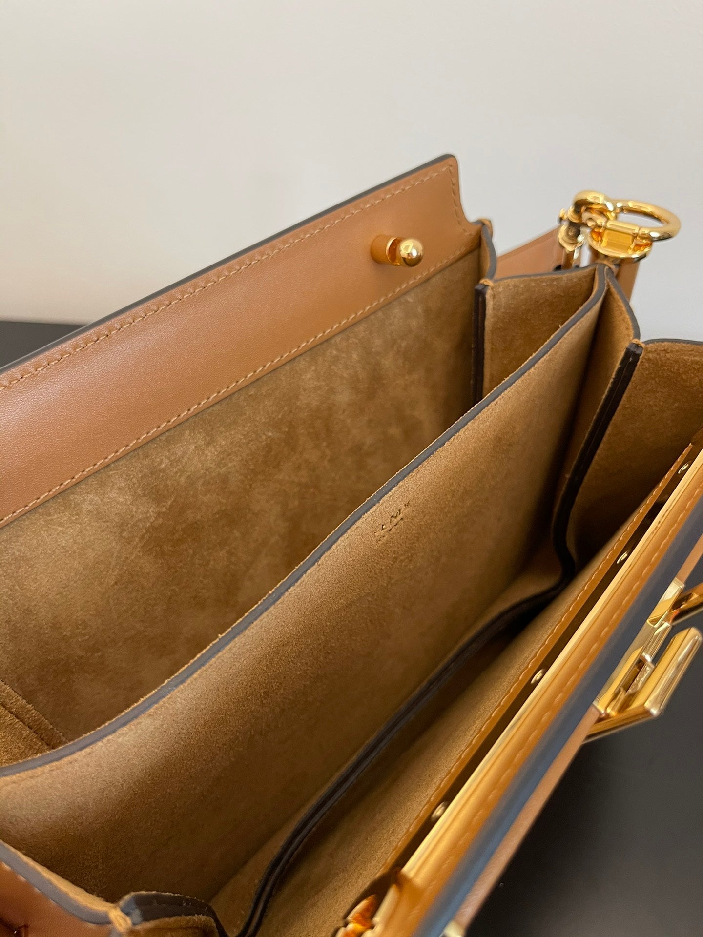 Fendi Touch Small Leather Shoulder Bag - Tan Brown