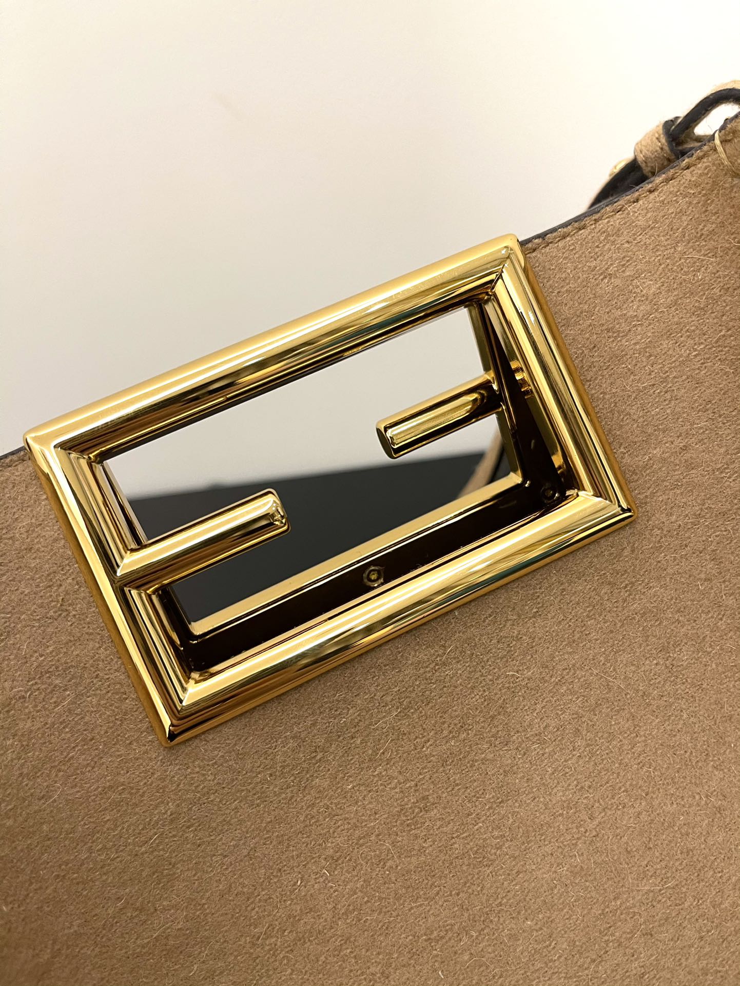 Fendi Selleria Tan Grained Leather Mini Shoulder Bag