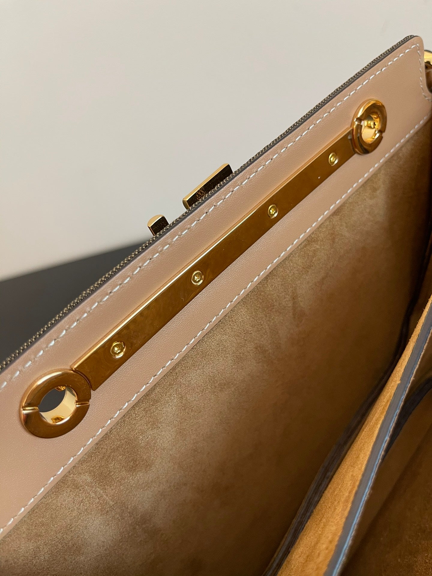 Fendi Monogram Print Mini Shoulder Bag - Brown/Beige Canvas &amp; Leather