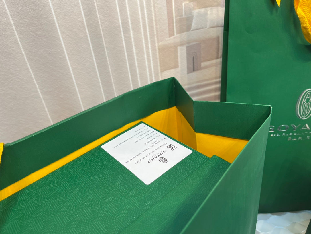 Gogy Luxury Green Paper Shopping Bag with Yellow Ribbon Handles