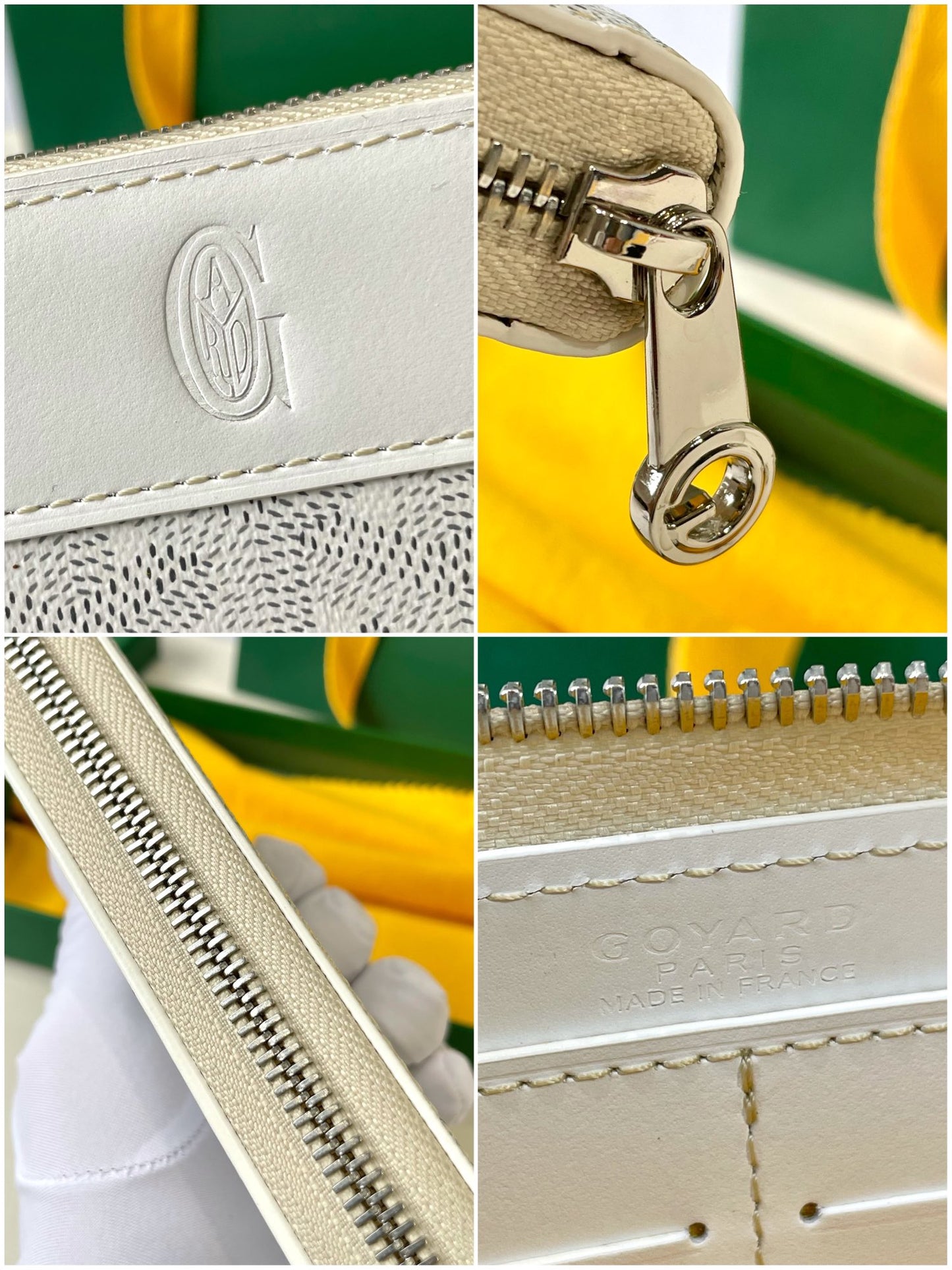 Gogy Classic Grey Chevron Pattern Coated Canvas Zip Around Long Wallet