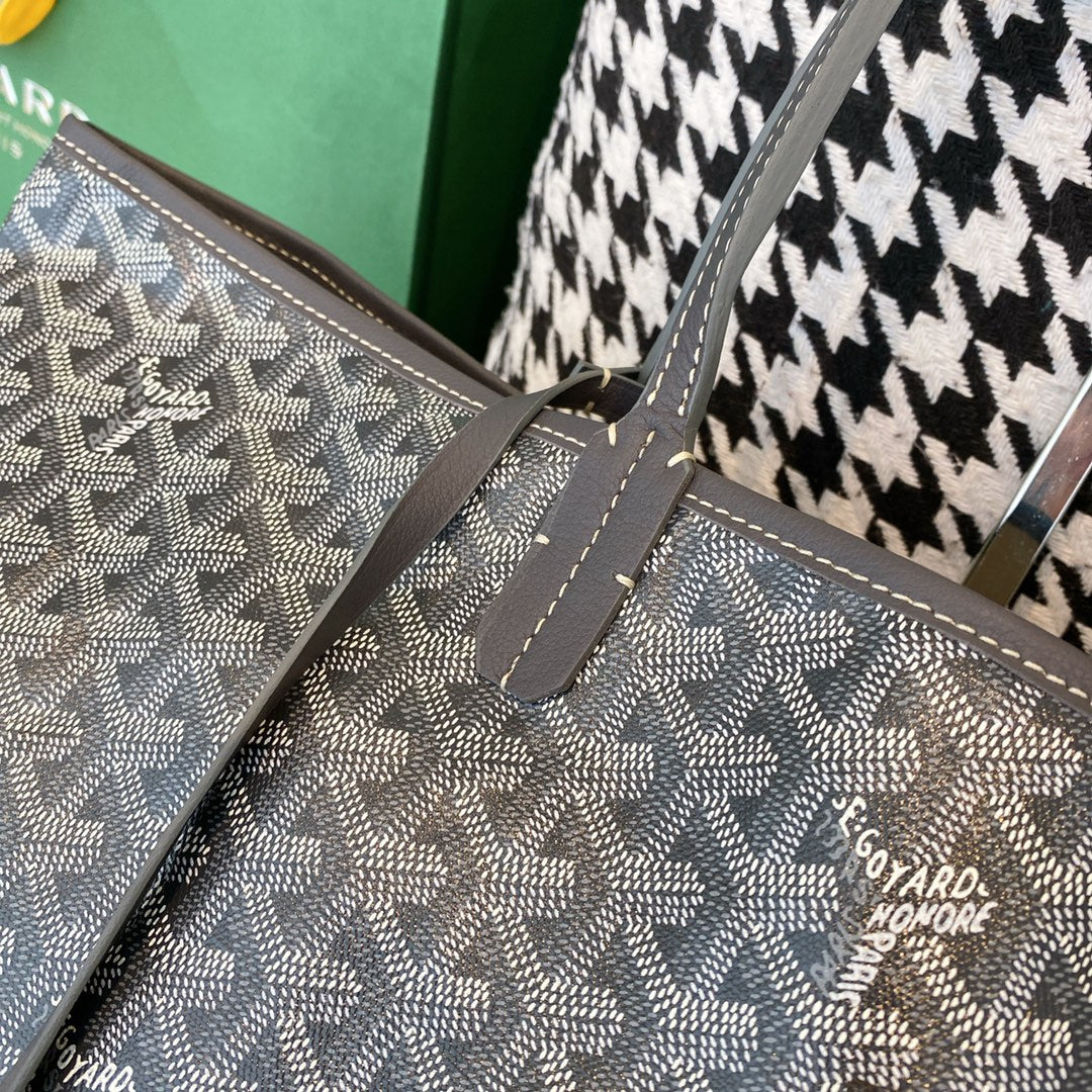 Gogy Blue Chevron Geometric Print Tote Bag with Cartoon Character and Stripes