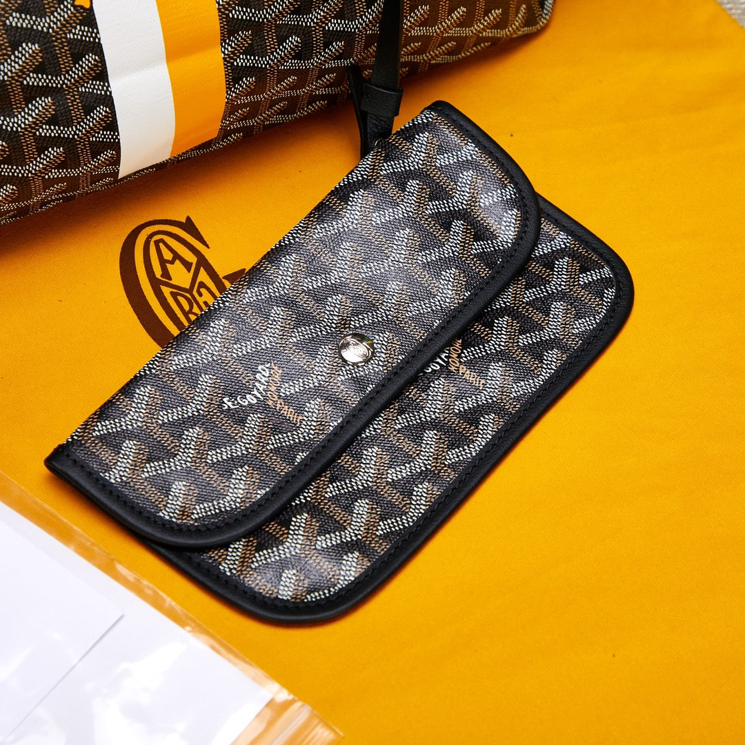 Gogy Classic Monogram Canvas Tote Bag with Matching Pouch and Cartoon Dog Print