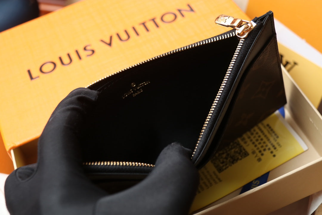 Louis Vuitton Brown Monogram Canvas Slim Pouch Zippered Card Holder Wallet