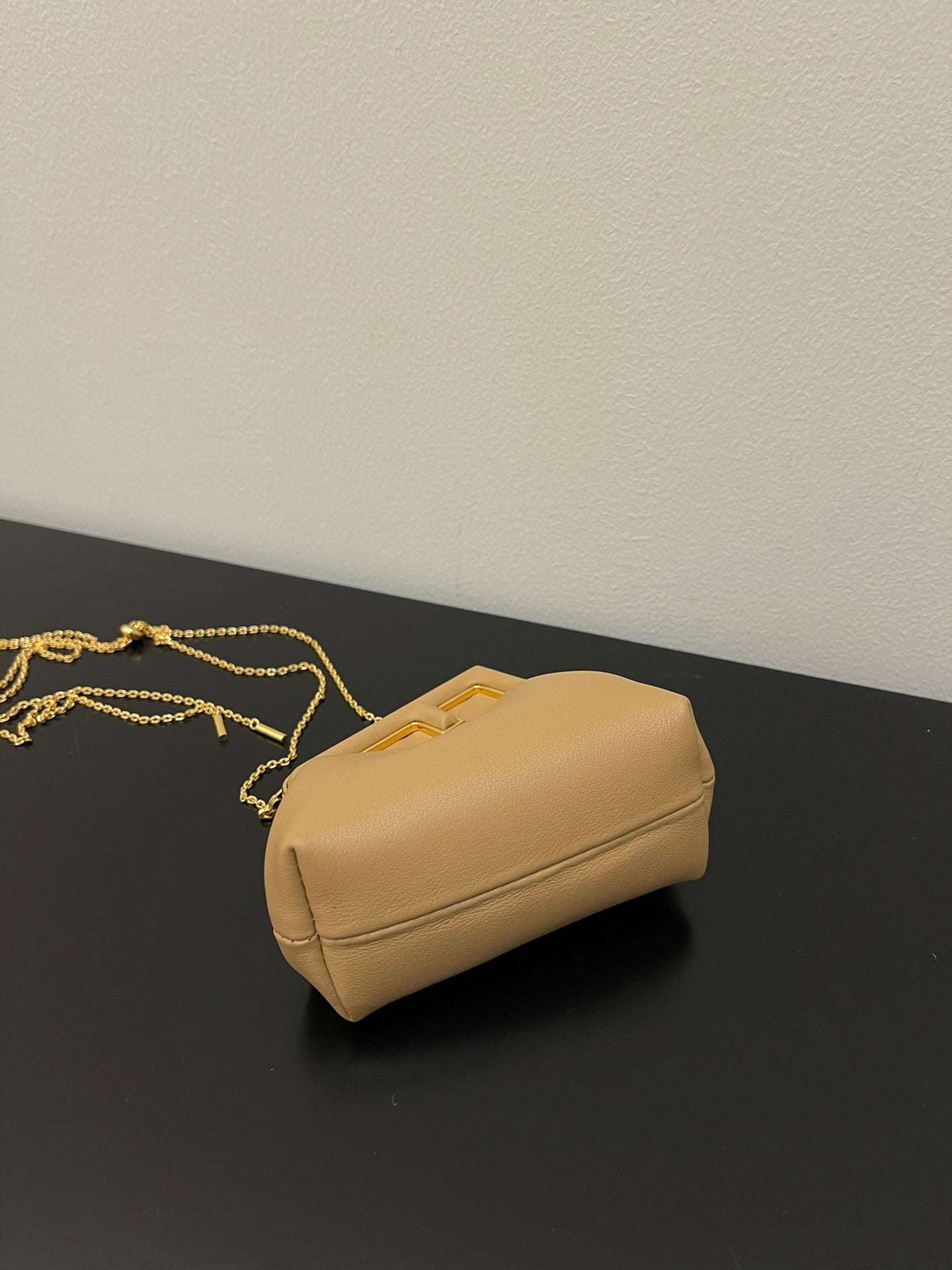 Fendi First Nano Leather Charm - Beige Crossbody Pouch