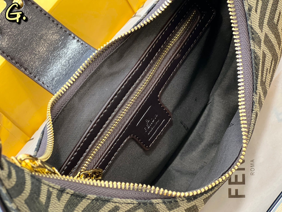 Fendi Cookie Mini Hobo Bag in Brown FF Fabric