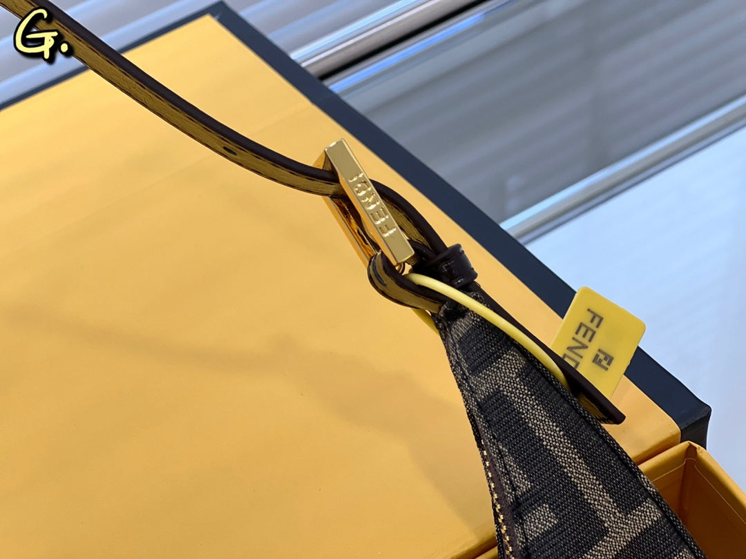 Fendi Cookie Mini Hobo Bag in Brown FF Fabric
