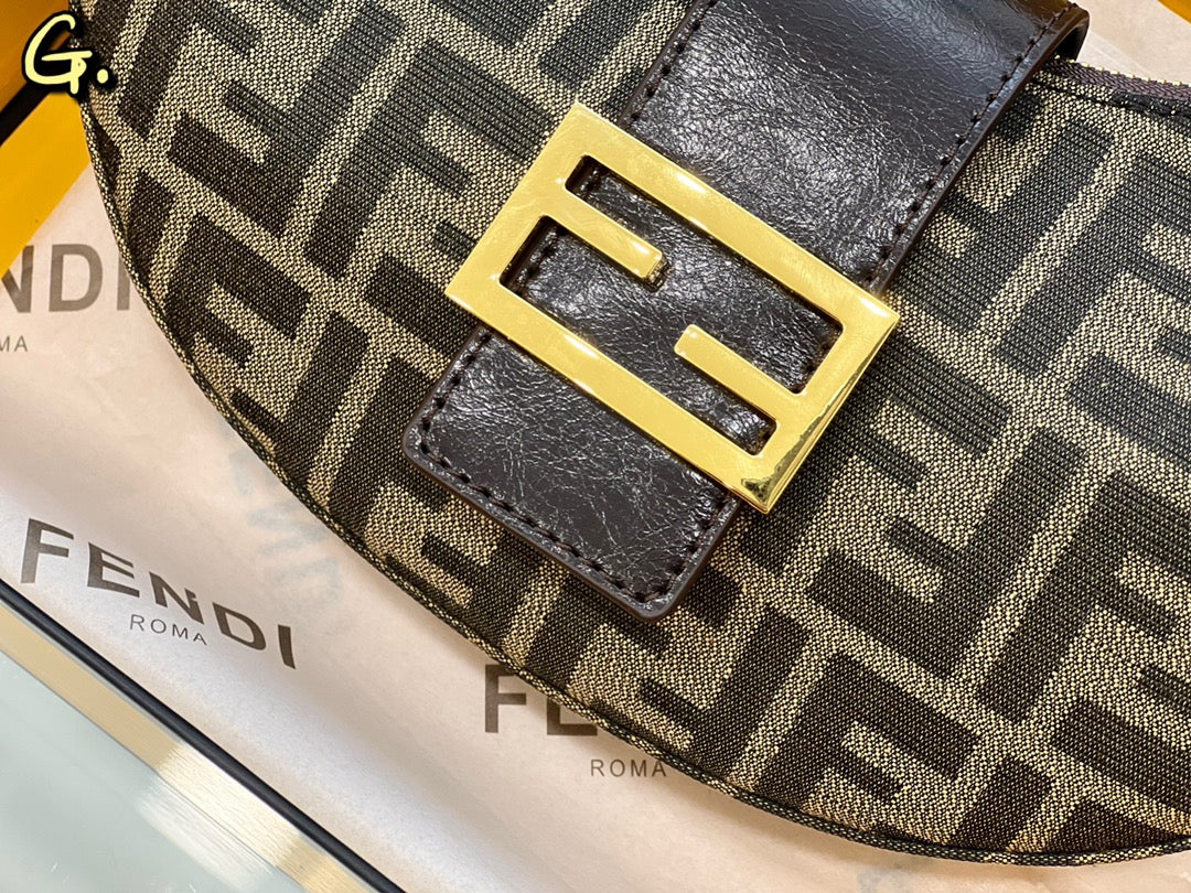 Fendi Cookie Mini Hobo Bag in Brown FF Fabric