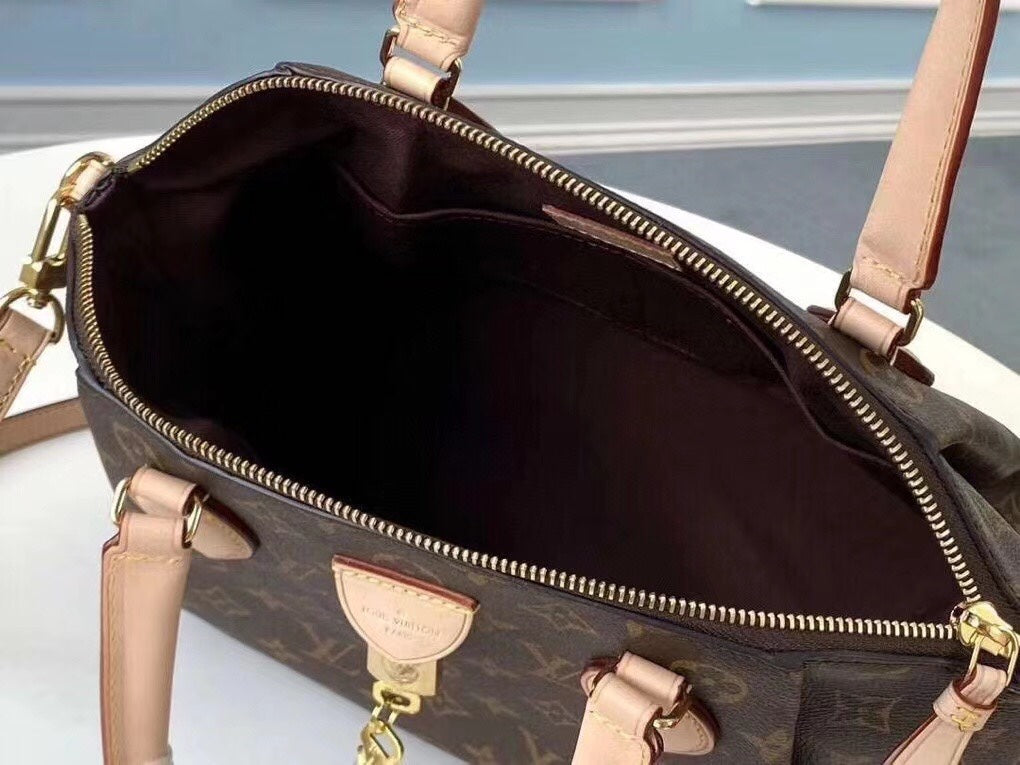 Louis Vuitton Classic Monogram Pattern Brown Canvas Handbag with Shoulder Strap