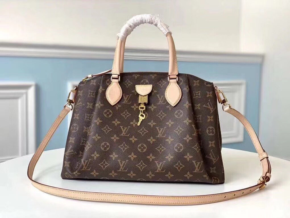 Louis Vuitton Classic Monogram Pattern Brown Canvas Handbag with Shoulder Strap