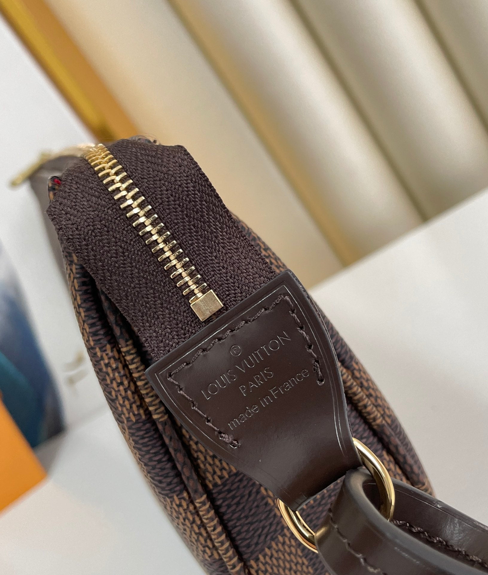 Louis Vuitton Brown Checkerboard Pattern Mini Shoulder Bag and Wristlet Clutch