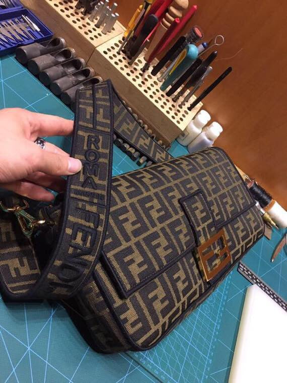 Fendi Vintage Zucca Monogram Canvas Baguette Shoulder Bag