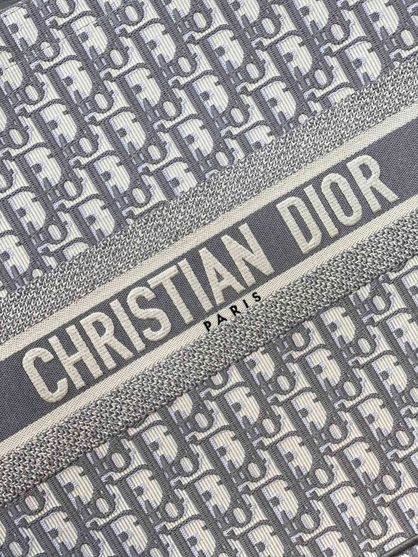 Dior Monogram Jacquard Canvas Tote Bag Retro Large Capacity Handbag