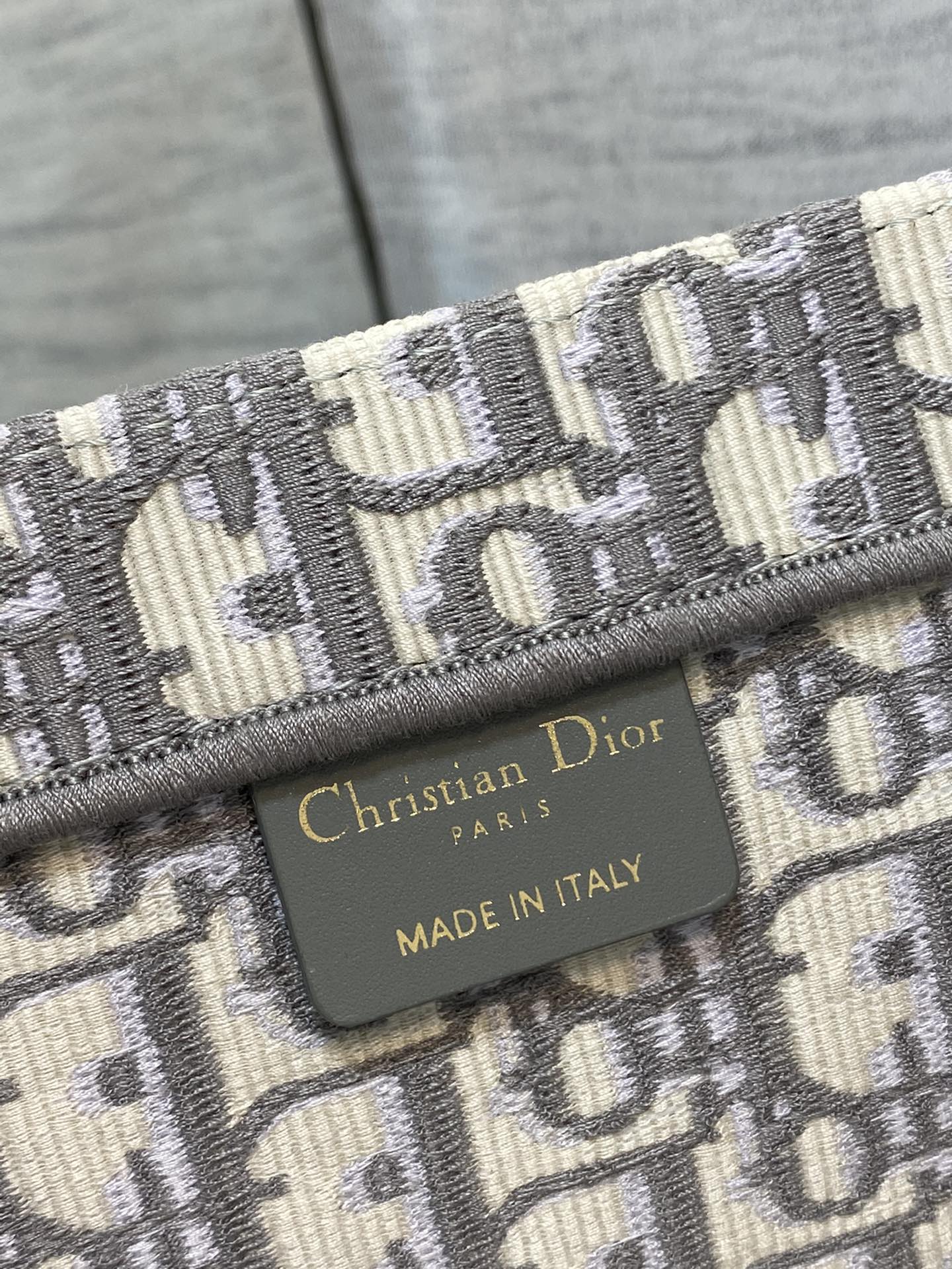 Dior Grey Monogram Canvas Large Tote Bag Travel Shoulder Handbag