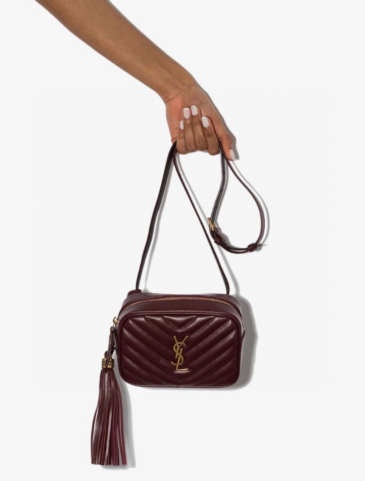 Saint Laurent Lou Quilted Leather Camera Bag - Burgundy
