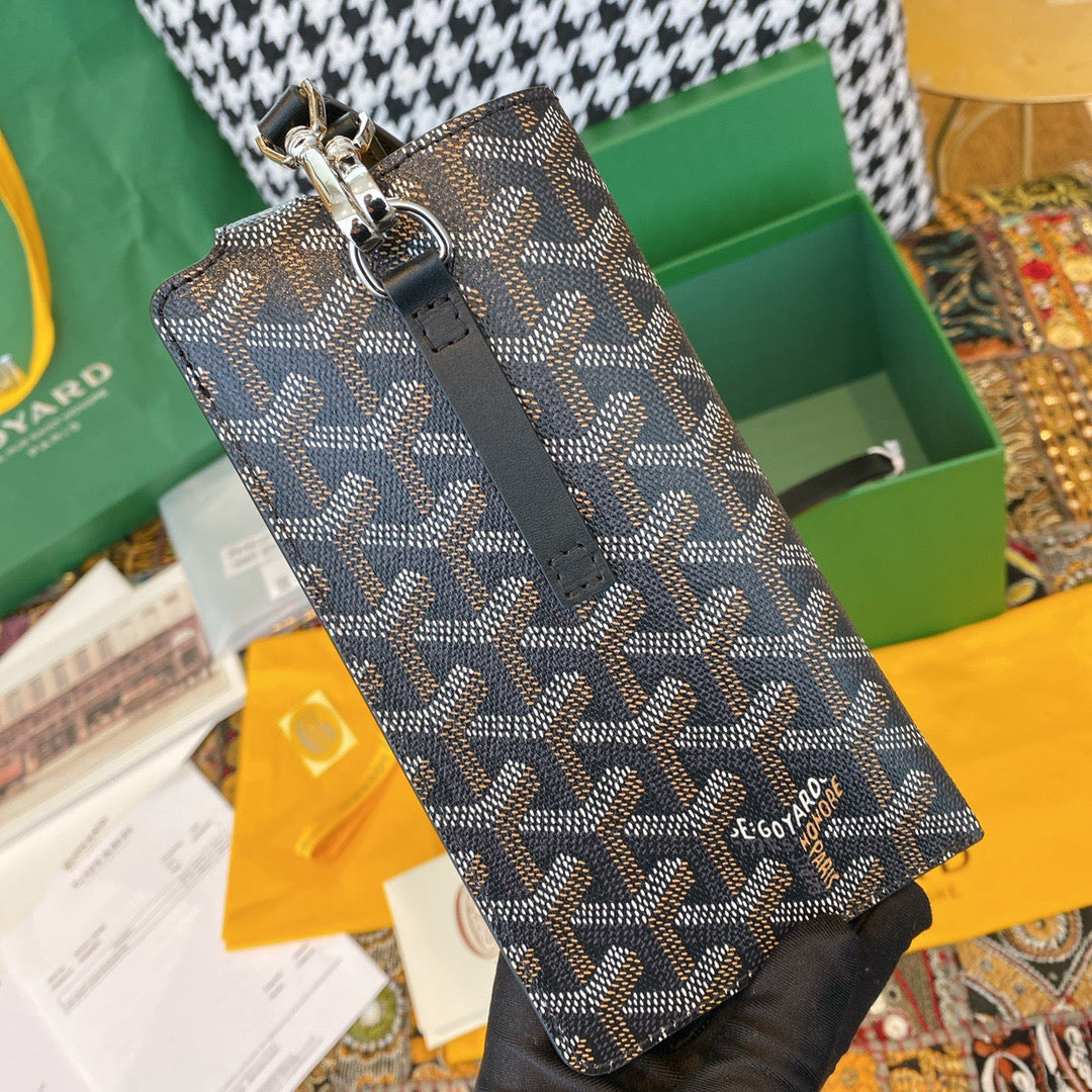 Gogy Luxury Chevron Monogram Leather Phone Pouch Crossbody Bag