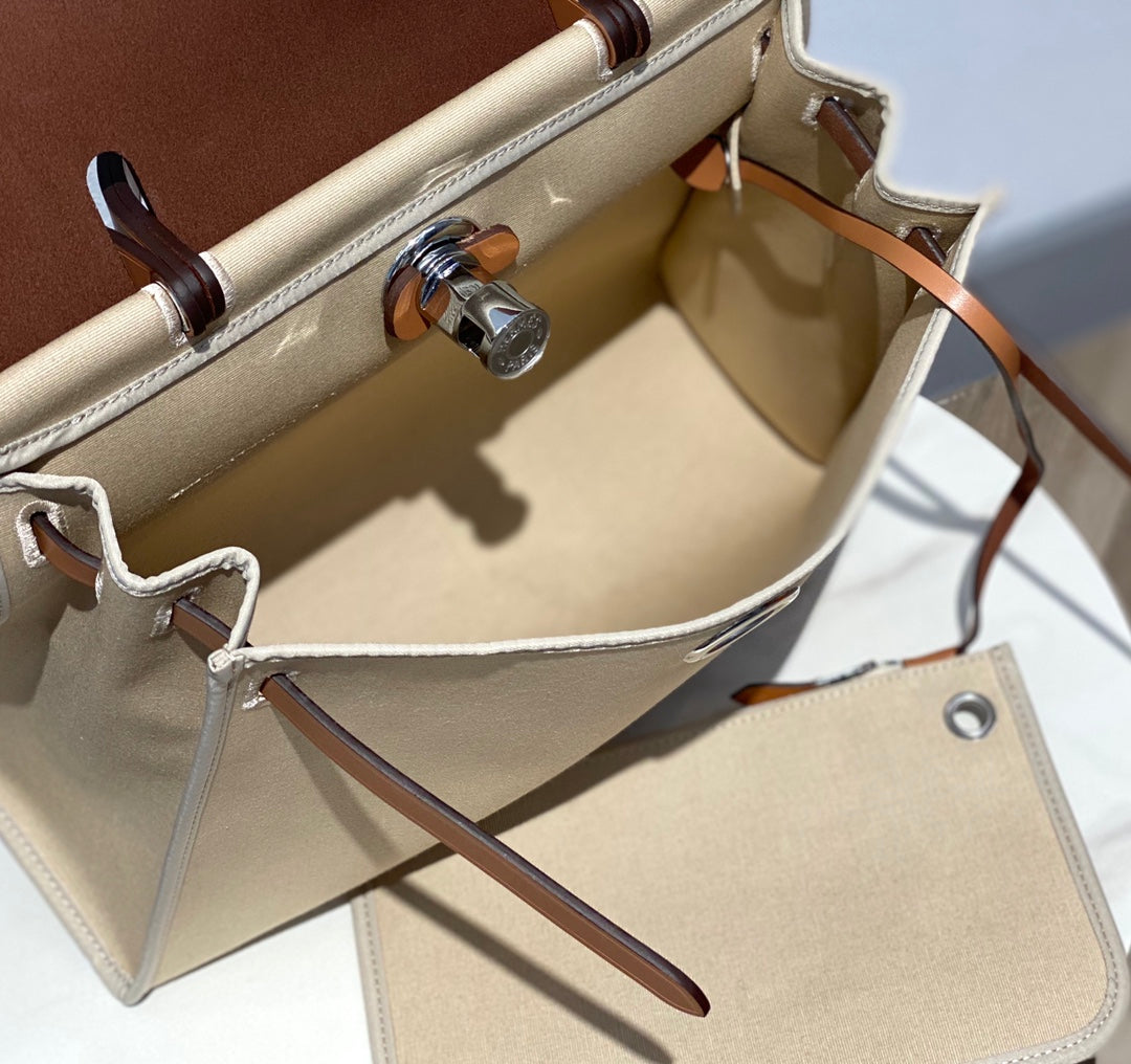 Hermès Herbag Zip 31 Canvas &amp; Leather Handbag - Beige/Tan