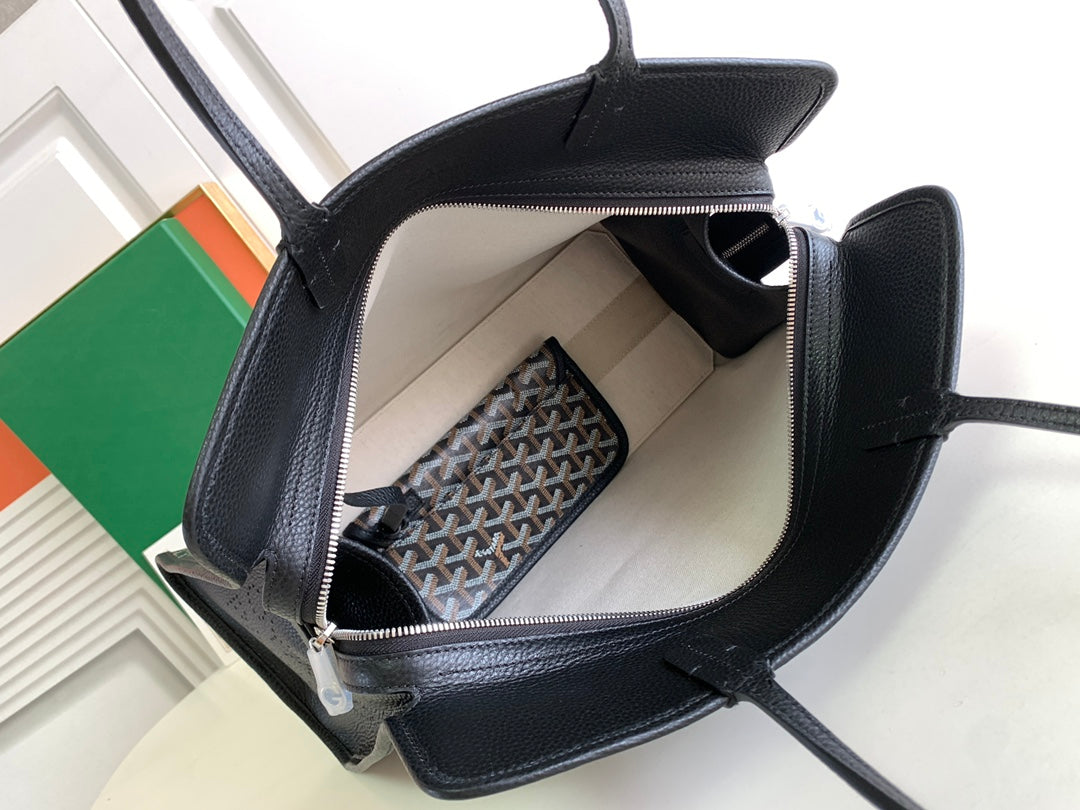 Gogy Black Geometric Chevron Pattern Tote Bag Shoulder Purse