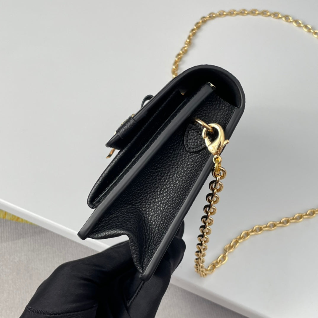 Louis Vuitton Vavin Chain Wallet Monogram Empreinte Leather Noir