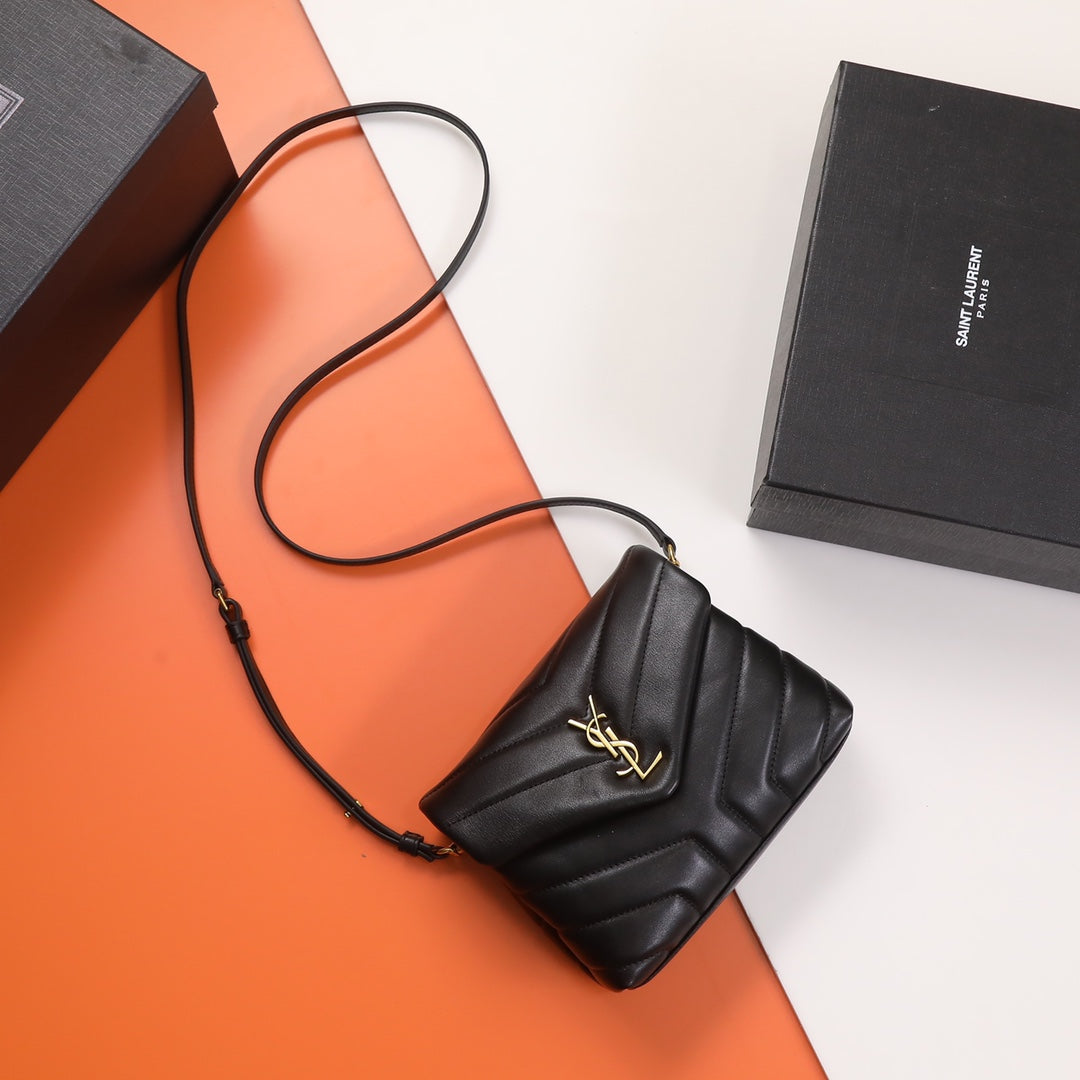 Saint Laurent Toy Loulou Matelassé Leather Crossbody Bag - Black