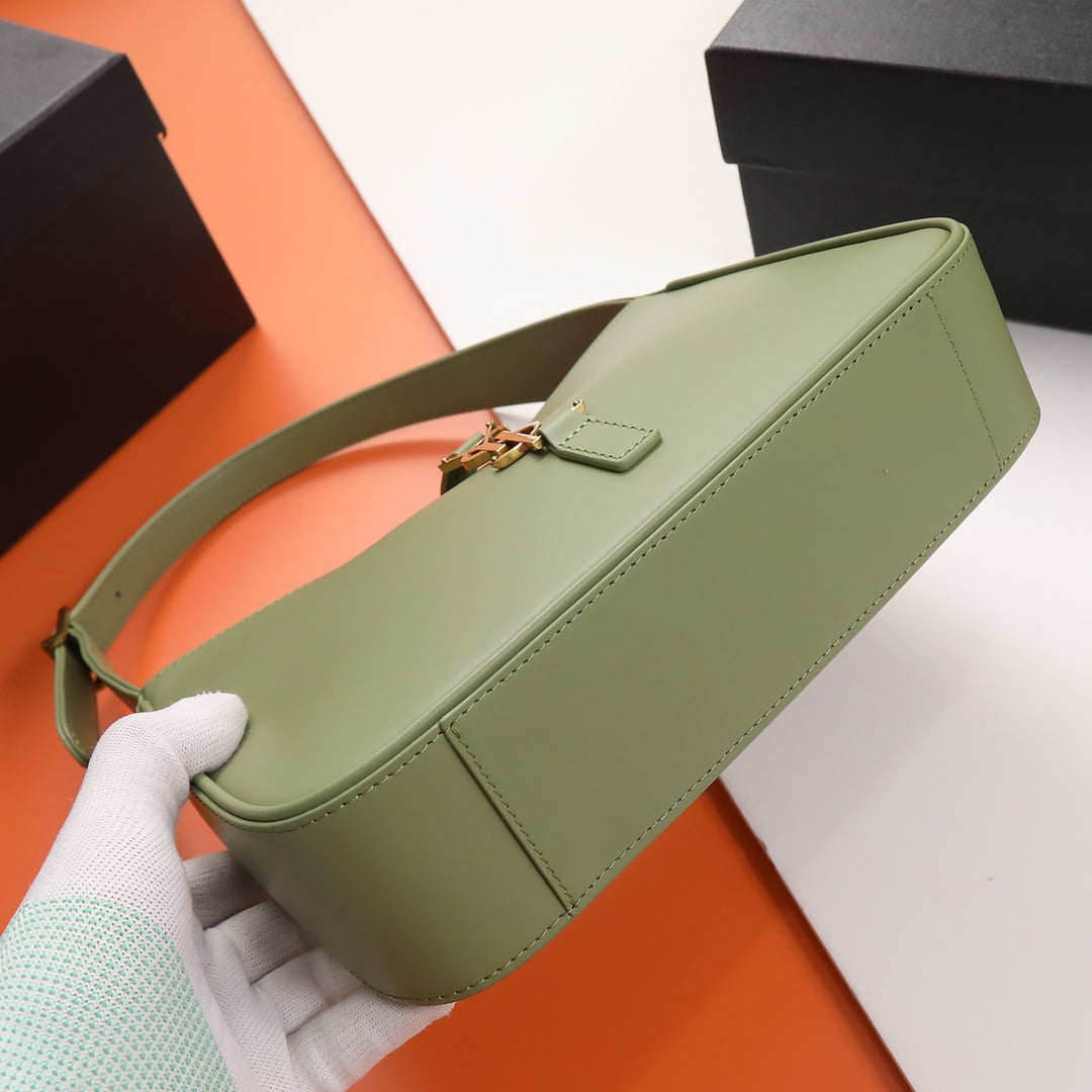 Saint Laurent Le 5 à 7 Small Hobo Bag in Sage Green Leather