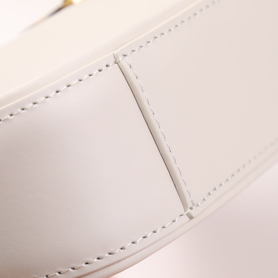 Saint Laurent Le 5 à 7 Leather Hobo Bag - White