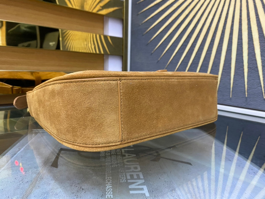 Saint Laurent Le 5 à 7 Suede Hobo Bag - Tan