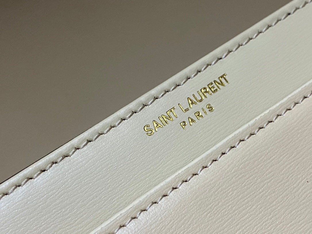 Saint Laurent Solferino Small Satchel in Cream Smooth Leather